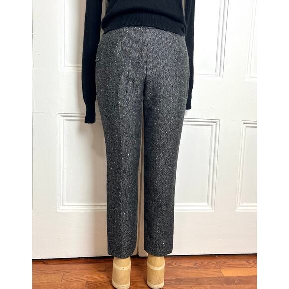 J.Crew Festive wool grey high waisted straight pants with sequin sparkles glam - Picture 1 of 7